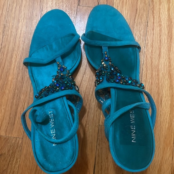 New! Nine West Sandals with Rhinestone Embellishments - Picture 1 of 7